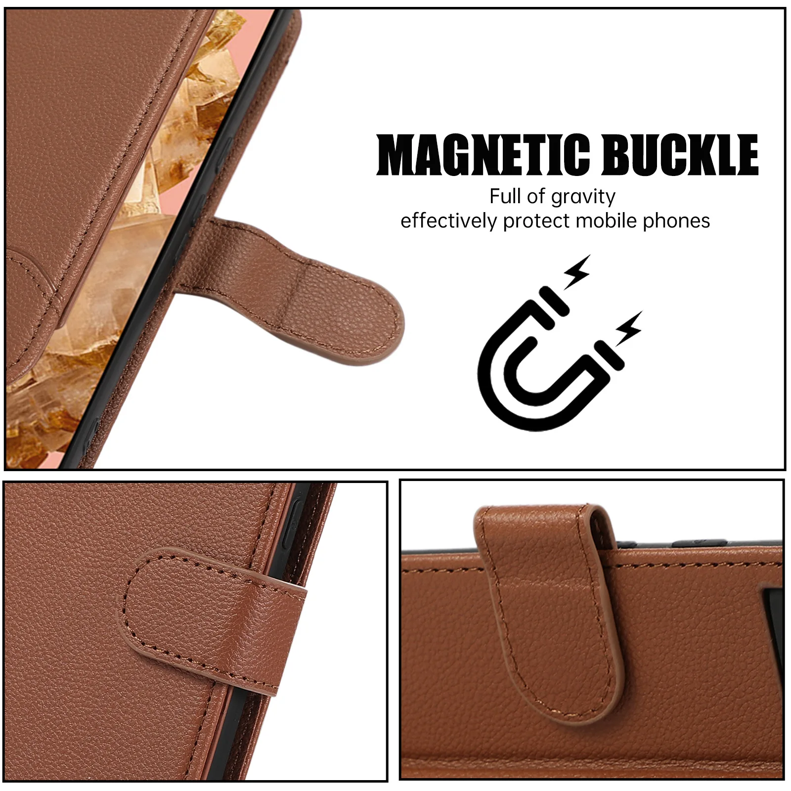 حافظة هاتف كروس لهاتف جوجل بيكسل 9 برو XL 8A 8 7A 7 6A 6 مشبك مغناطيسي محفظة حمل بطاقات حزام اليد أغطية جلد الوجه #4