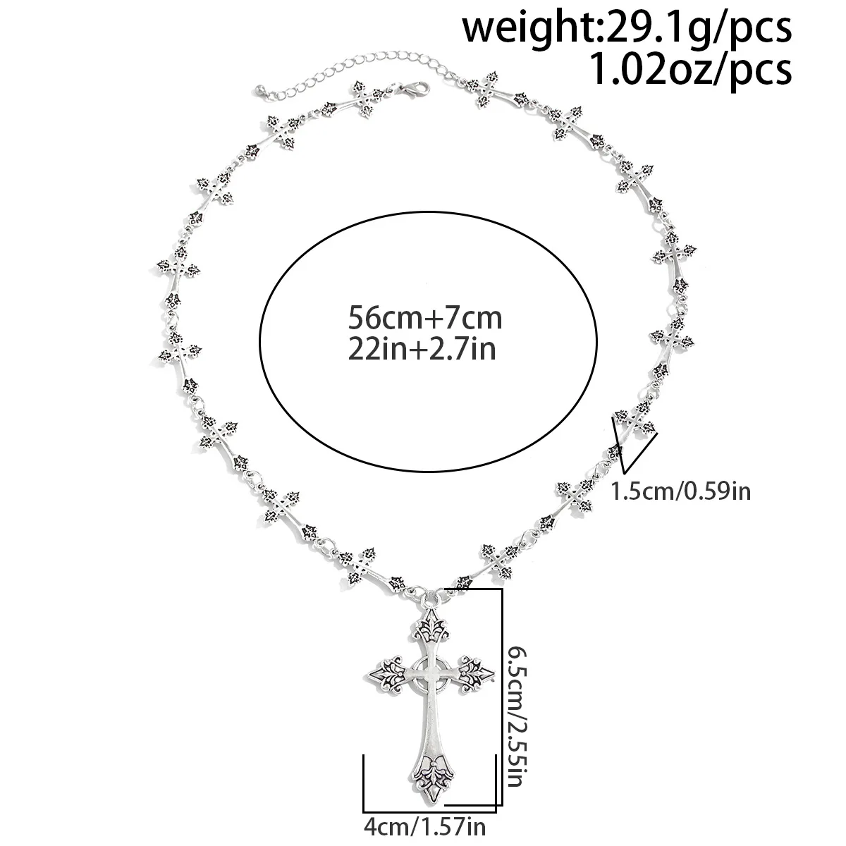 2025 New exaggerated street cross Necklace Hip Hop Retro Men Women Religious Jewelry Boys Girls Anniversary Party Birthday Gifts