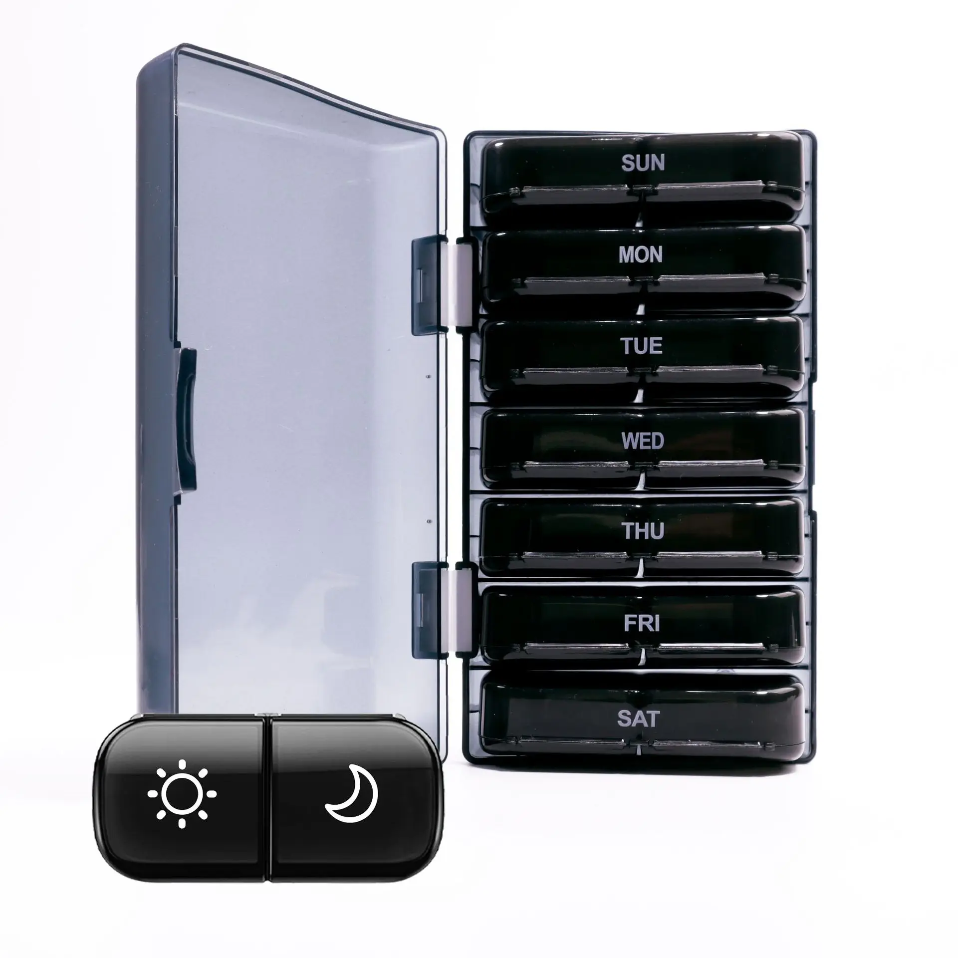 Fashion 7 Day Pill Box Organizer Case Portable 2 Times A Day Vitamin Tablet 14 Grids Large Storage Travel for Medicine Fish Oils