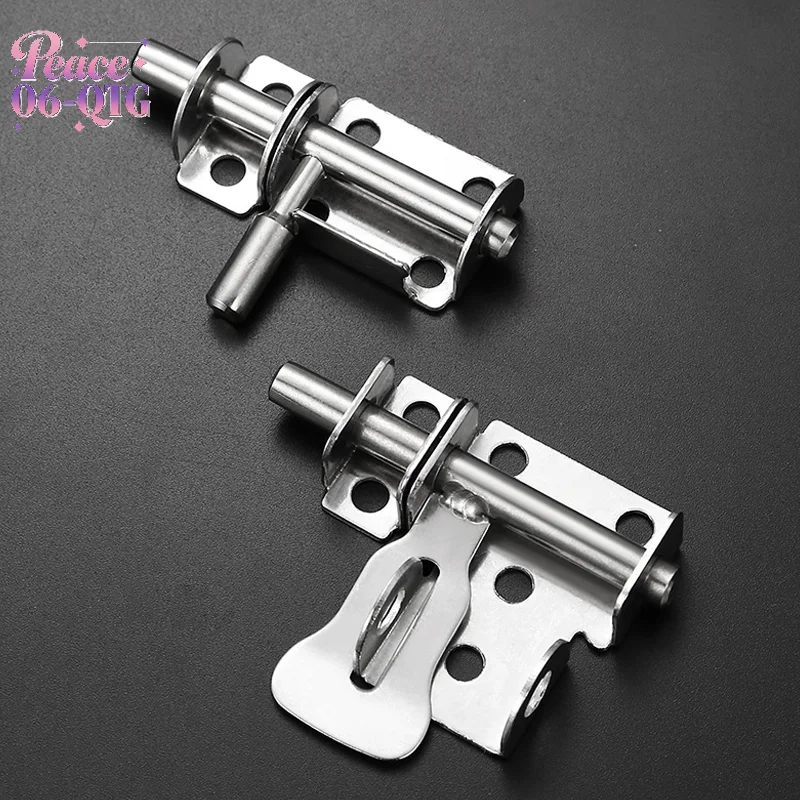 New Stainless Steel Door Latch Solid Sliding Bolts Latch Hasp Home Hardware Gate Safety Toilet Door Lock