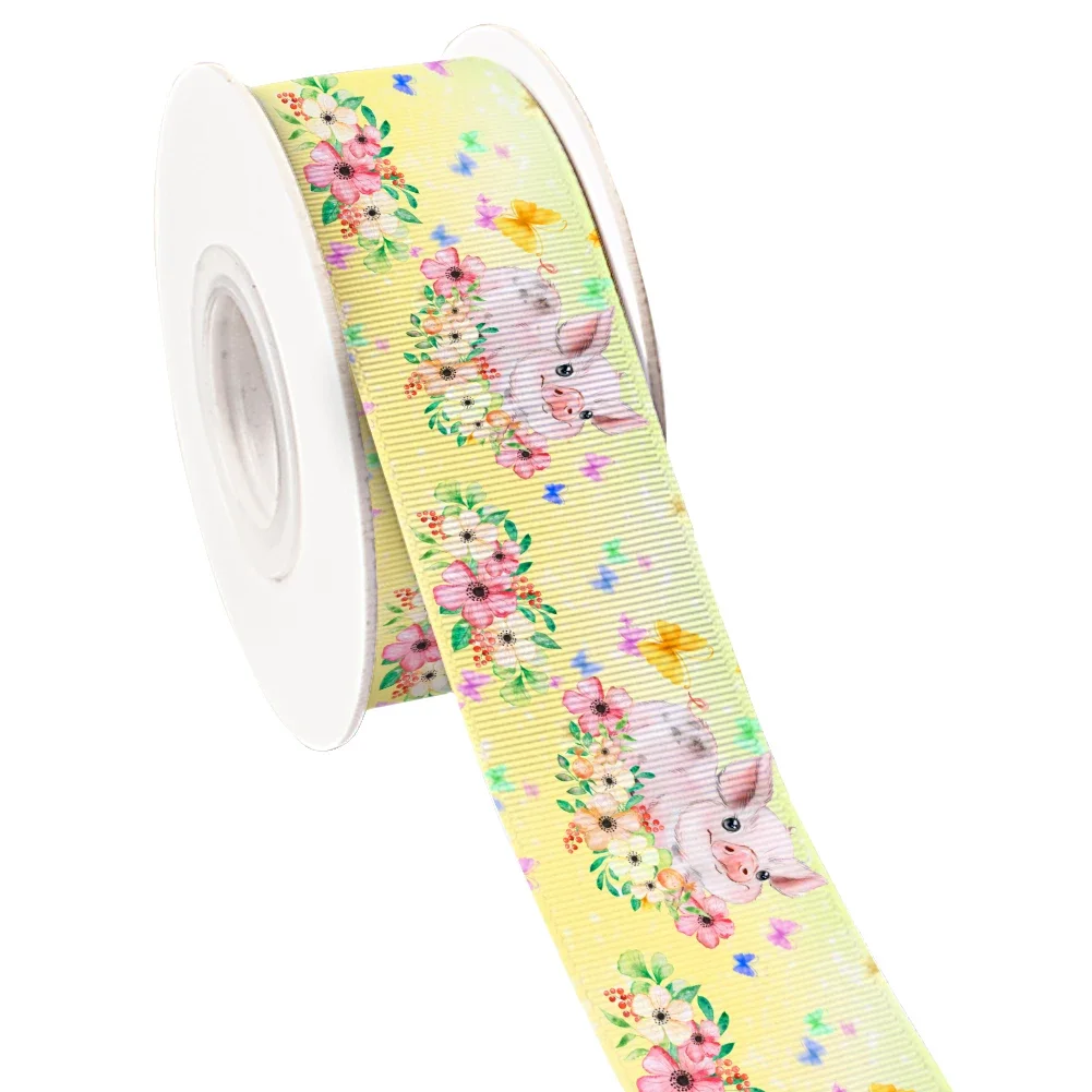 Lovely Cartoon Animals Printed Grosgrain Ribbon for Cheer Bows DIY Girl Headwear Hair Bows 10yards Satin Ribbon