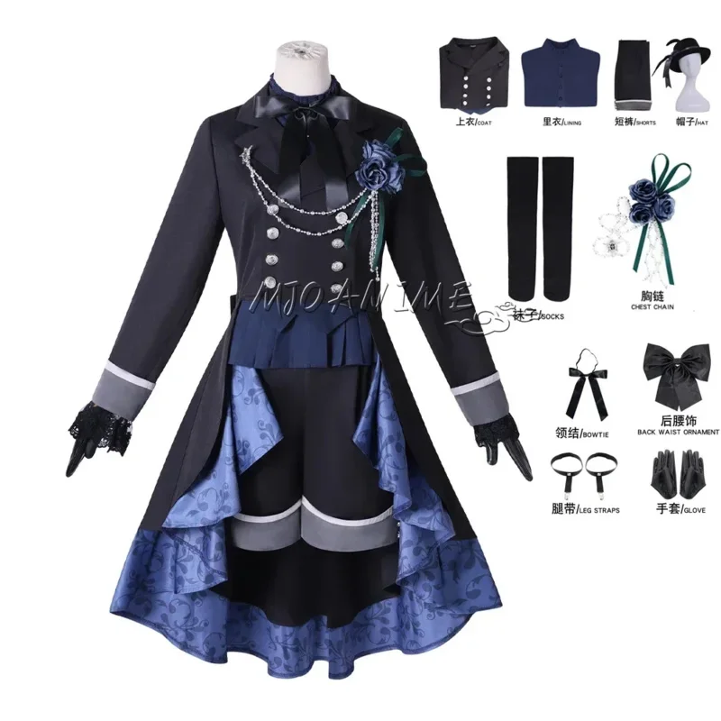 Preto Mordomo Ciel Phantomhive Costumi Cosplay Anime Festa di Carnevale Giapponese Diavolo Uniforme;5,m'7.d;