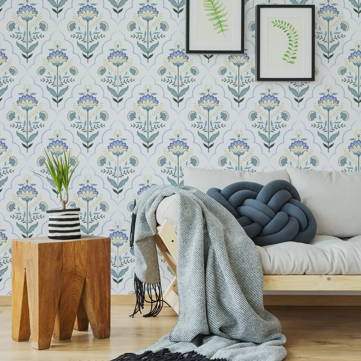 Floral Peel and Stick Wallpaper Vintage Vinyl Roll Self-Adhesive Contact Paper Boho Flower Wallpaper for Wall Cabinet Sticker
