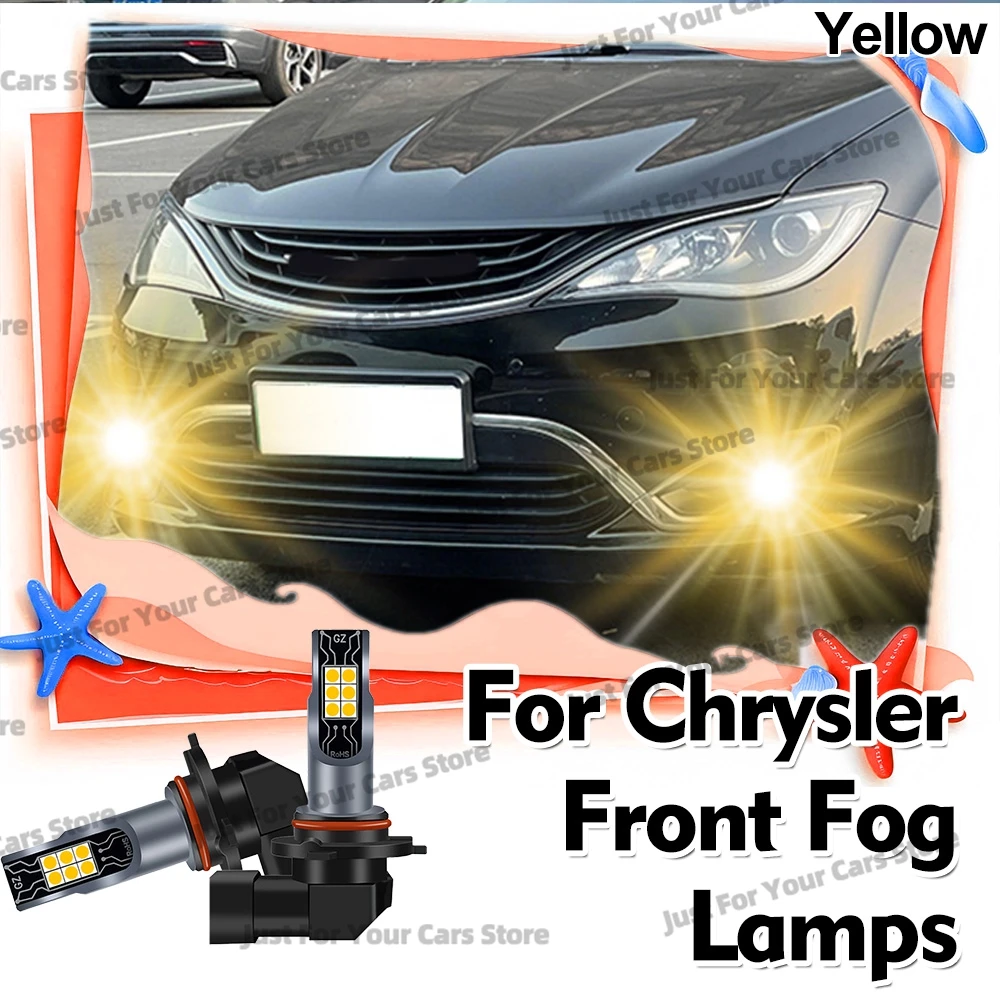 2Pcs LED Fog Light Lamp 3000K Yellow Car Bulbs For Chrysler 300 300C PT Cruiser 2000-2010 Crossfire Sebring Pacifica Accessories