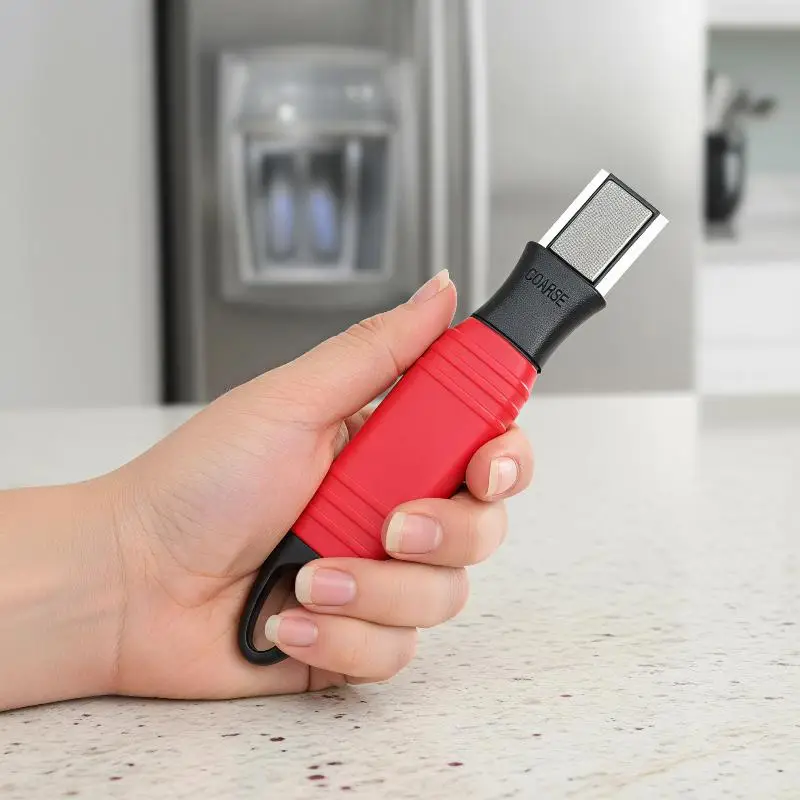 1Pcs Tungsten Carbide Knife Sharpener Mini Portable Handheld Dual-purpose Multi-stage Sharpening Non-slip Base For Kitchen Knife