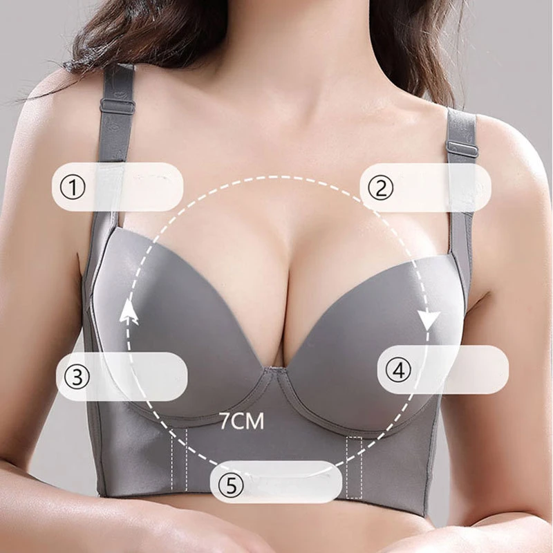 3/4 Cup Women Bra Lingerie Sexy Bra Plus Size Bra No Steel Ring Gathering Upper Auxiliary Breast Bra CD Bralette  Push Up Bra