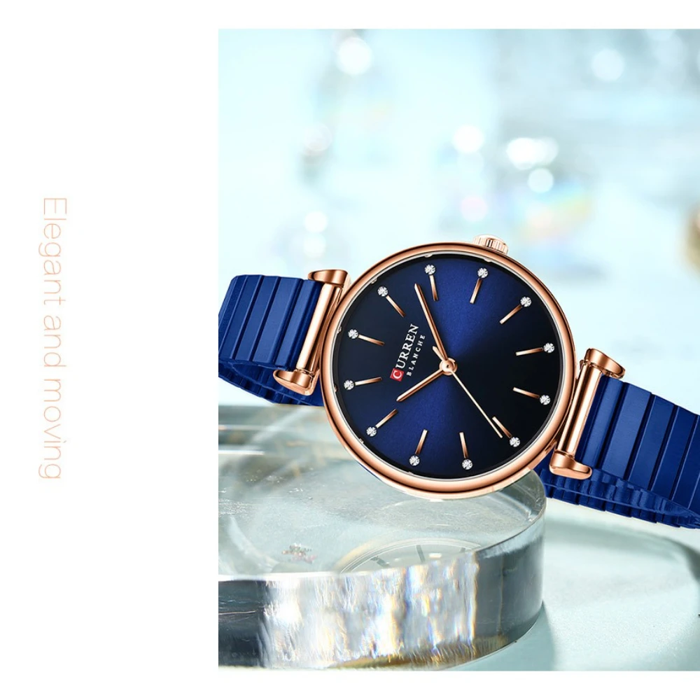 Curren 9081, кварцевые стальные полоски, женские часы, модные водонепроницаемые женские часы для отдыха, внешнеторговые часы для женщин, Reloj Mujer