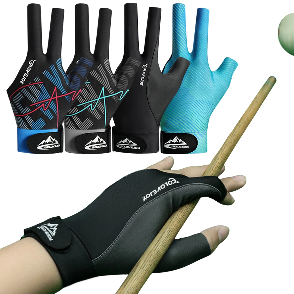 Billiard Gloves Open Finger Gloves Anti-Slip 3 Finger Snooker Glove Adjustable Snooker Pool Gloves for Men Women Left Hand