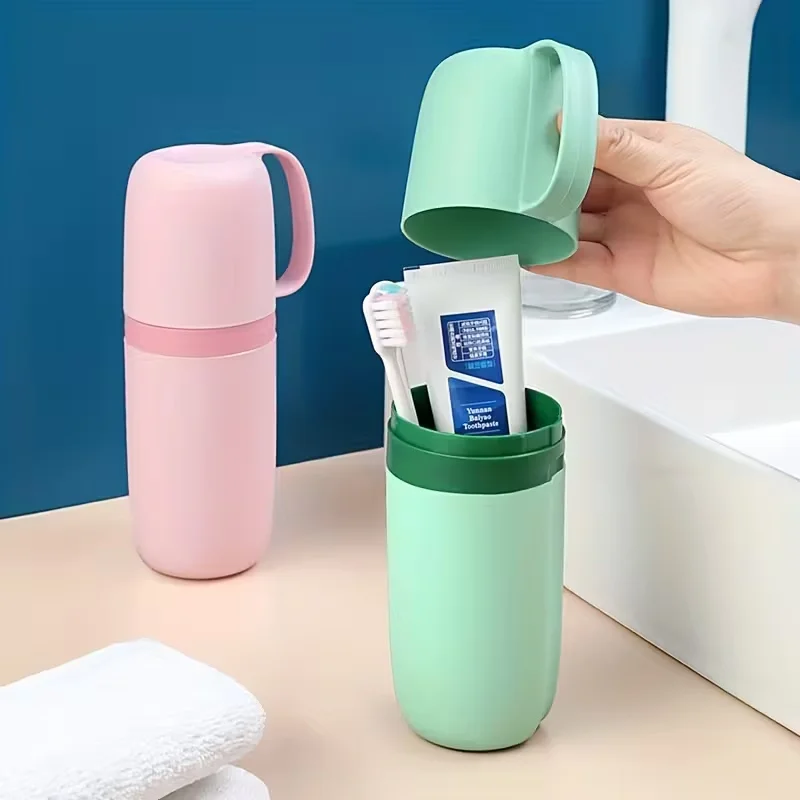 

Portable Travel Toothbrush Holder with Cup, Compact Case for Toothbrush & Toothpaste, Ideal for Travel & Bathroom