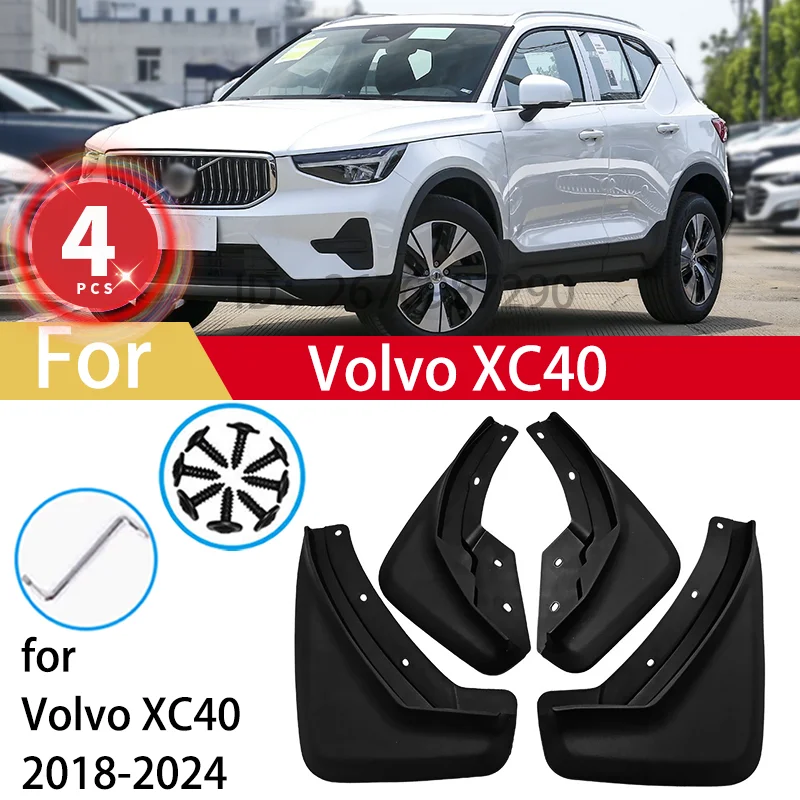 4pcs Car Mudguards For Volvo XC40 2023 2024 2018-2022 Fender Mud Flap Guard Splash Styline Front Rear Auto Accessories