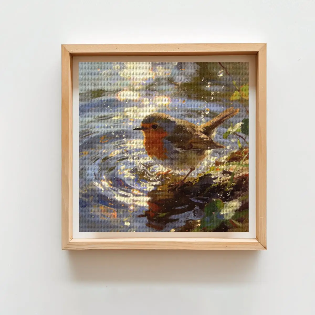 1pc 40X40CM/15.74inch sparrow Stamped Cross Stitch Kit DIY Kit 11/14CT DIY Embroidered Set DIY Cross-Stitch Set