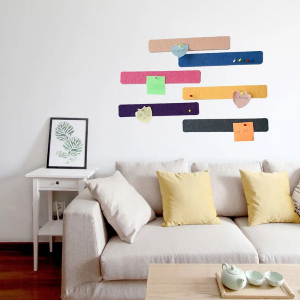 Bande de planche à épingles en feutre, 7 pièces, barre d'affichage réutilisable pour Photos, Notes, artisanat, affichage, chambre à coucher, salon, murs de bureau