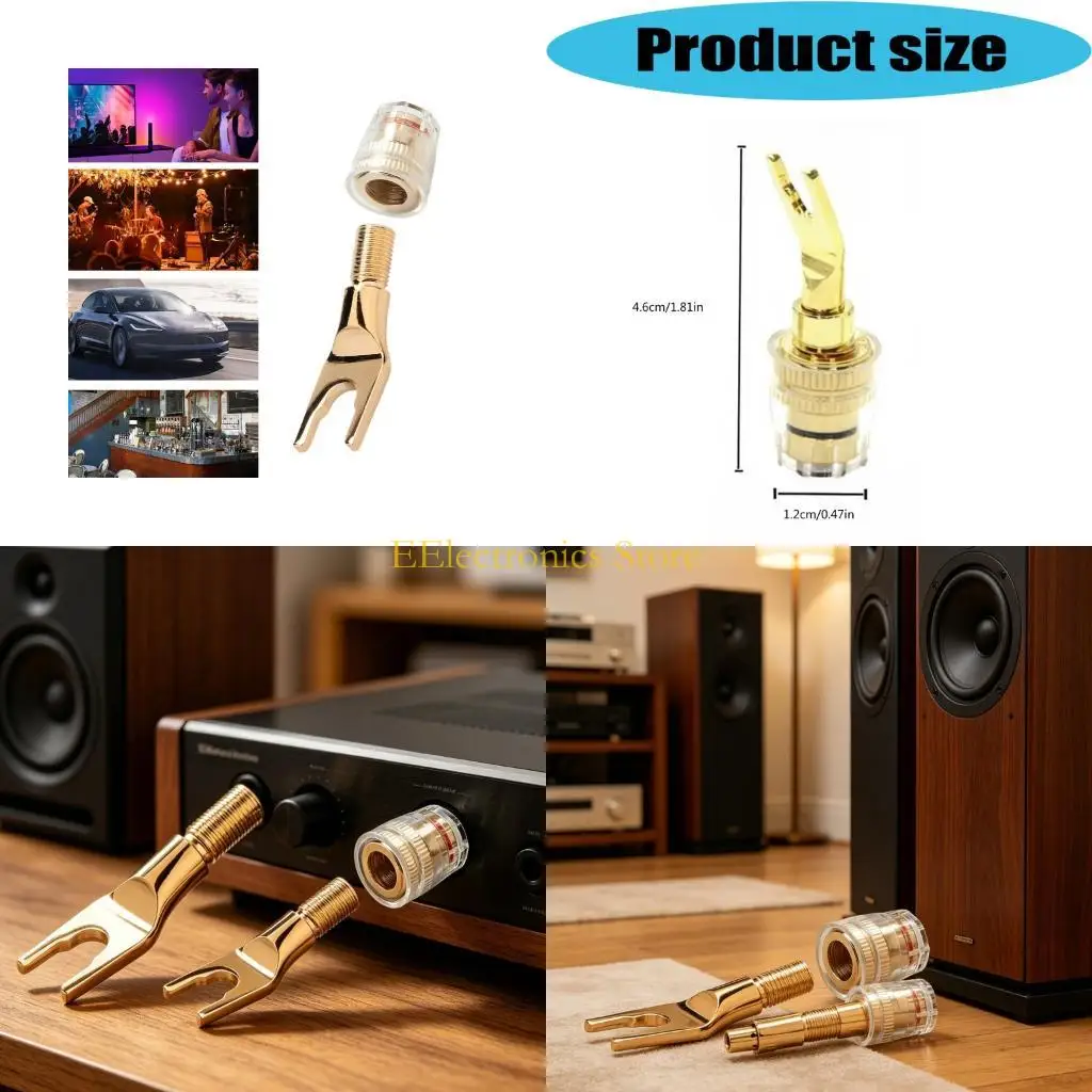 B03C Transparent Shielding Y Fork Speaker Connector for Clear Sound Quality