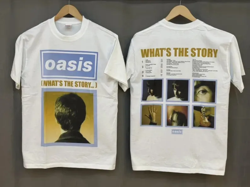 

Vintage OASIS What s The Story Morning Glory Shirt Reprint UK Rock Band