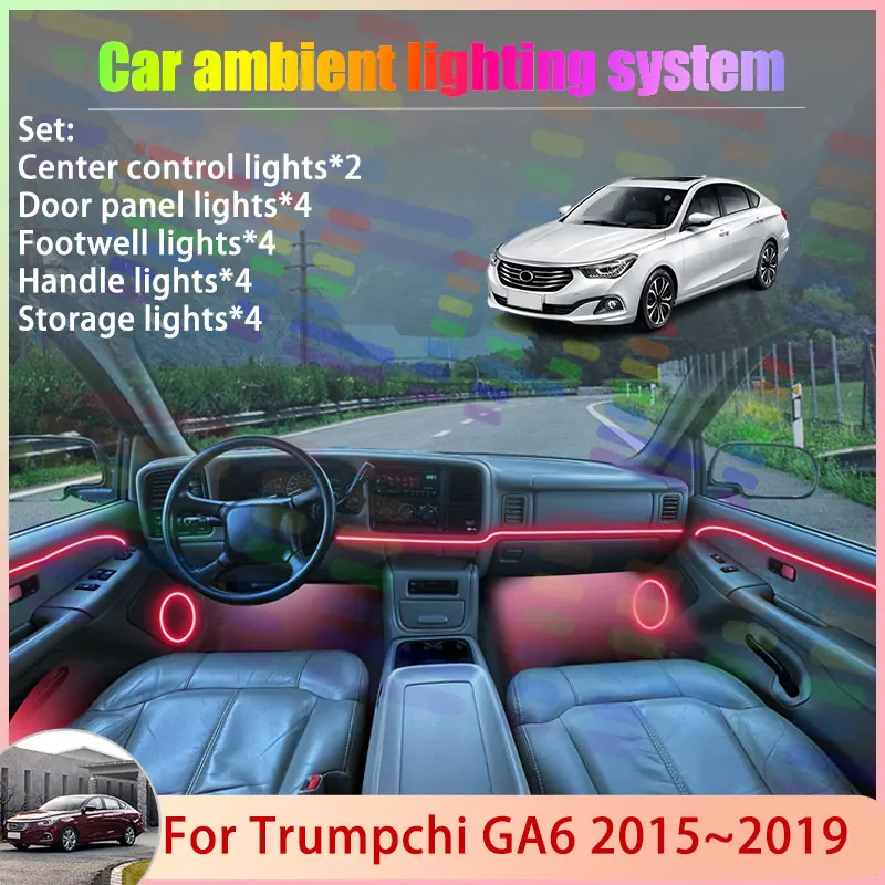 

Для Trumpchi GA6 2015 ~ 2019 2/24 в 1, автомобильная атмосферная лампа, RGB абажур, ансамбль, стример, атмосферный набор, аксессуары, автозапчасти