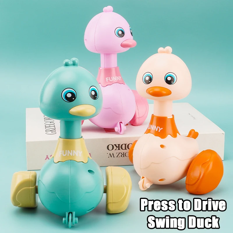 

Inertial Swing Walking Duck Kids Toy Cute Baby Interactive Educational Press Pull Back Car Animal Children Gift Plastic Model