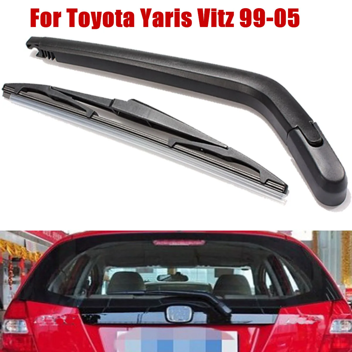 Car Windscreedn Rear Wiper Arm And Blade Rear Wiper Blade & Arm Set Kit for Toyota Yaris Vitz 1999 2010 2001 2002 2003 2004 2005