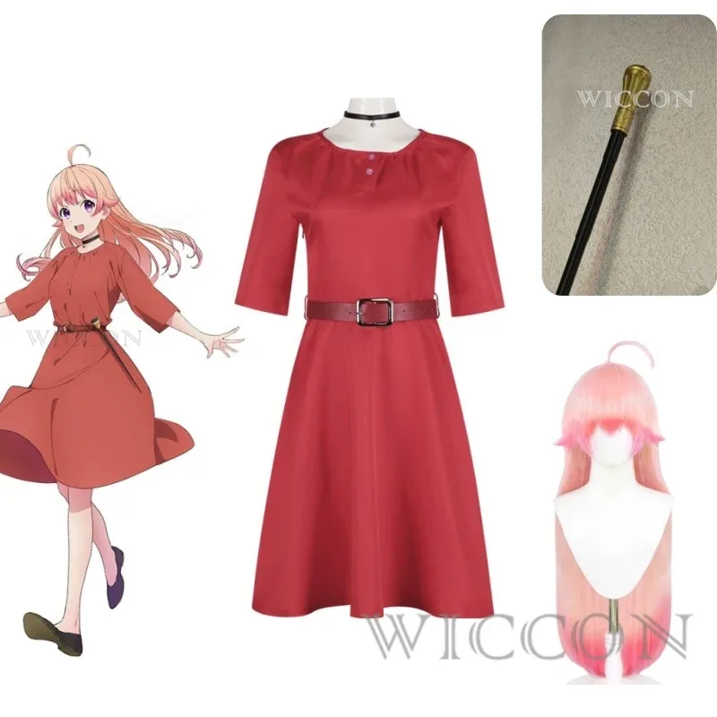 

Новый костюм Нико, красное платье, персонал, аниме-часы, наряд, летняя ведьма, вечеринка, выпускной, косплей, парик D1; s'6, y; 9'b,5;