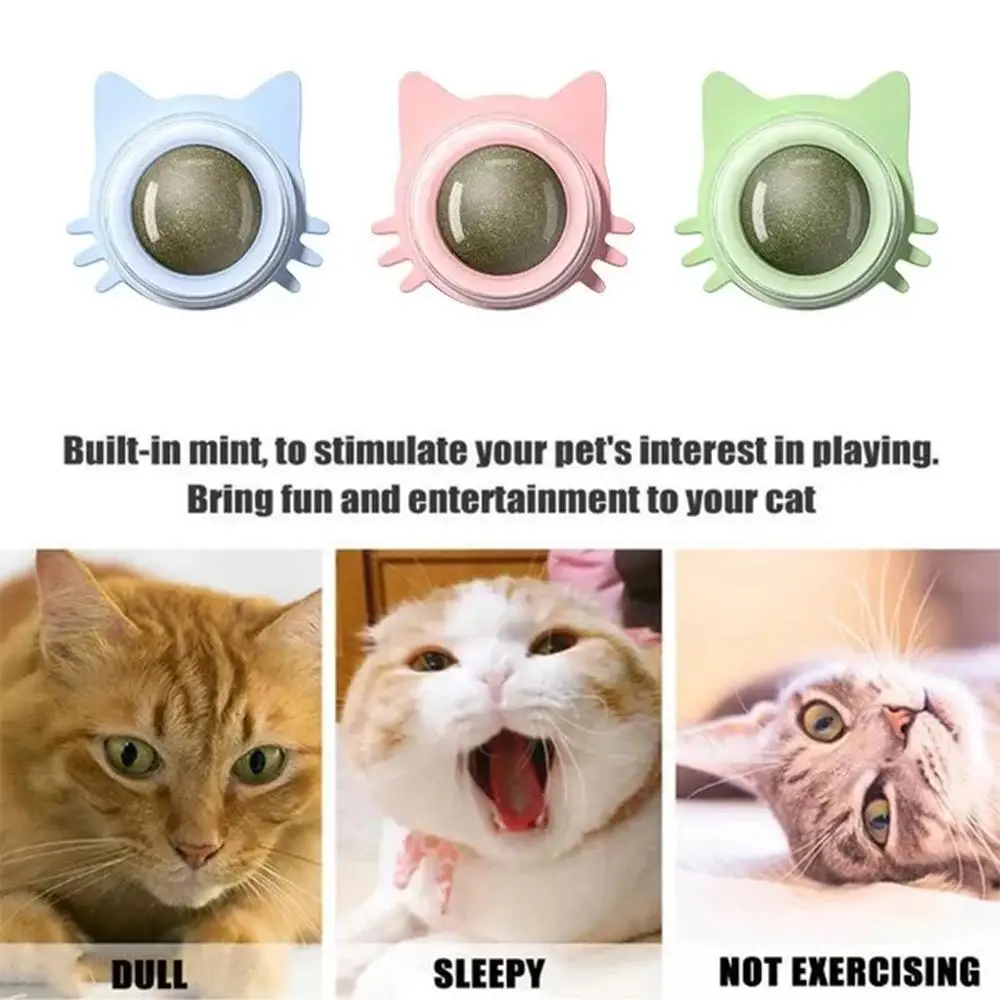 Catnip Ball Natural Molar Wall Stick-on Pet Toys Healthy Supplies Hair Cleaning Cat Grass Snack Pet Cat Teeth Stain Removal