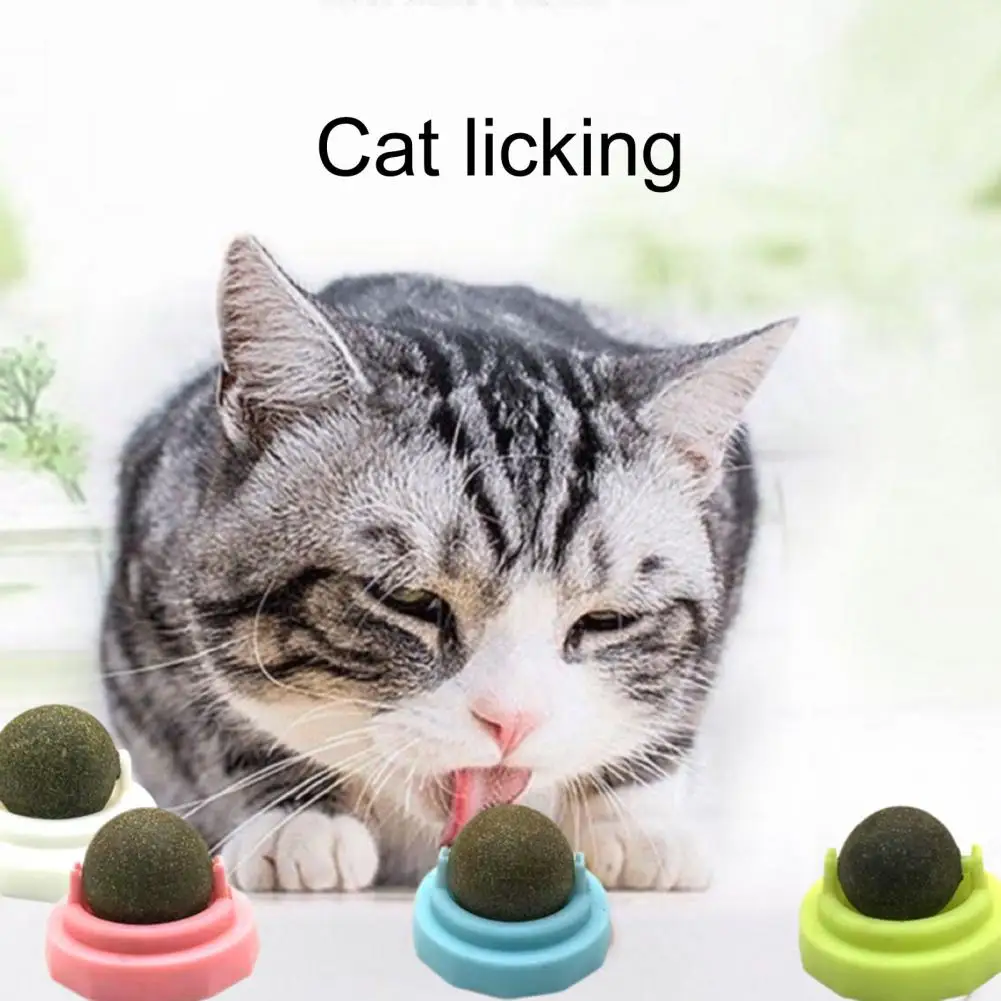 Cat Catnip Ball Freshen Breath Edible Cat Lick Treats Toy Kitten Chewing Vomiting Hairball Catnip Ball Licking Cleaning Toys