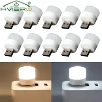 10X LED Plug Lamp USB Computer Mobile Power Charg Small Book Protection Round Night Illumination Birthday Present Reading Light