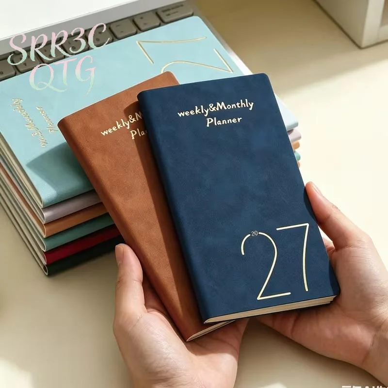 A6 2027 Portable Planner - With Bookmark - 60 Sheets - 120 Pages - 365-Day Time Management Organ