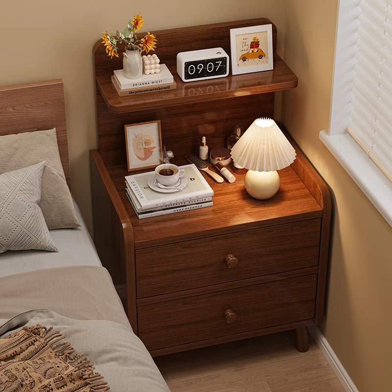 

Mid Century Modern Decor Nightstand Mobile Bedroom Low Bedside Table Drawers Storage Luxury Mesitas De Noche Library Furniture