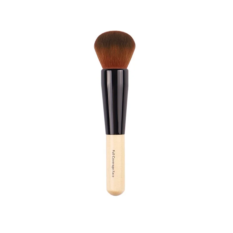 Luxury Champagne Makeup Brushes Flat Top Foundation Brush Large Face Brush Repair Brush Contour Brush for Liquid Cream Powder