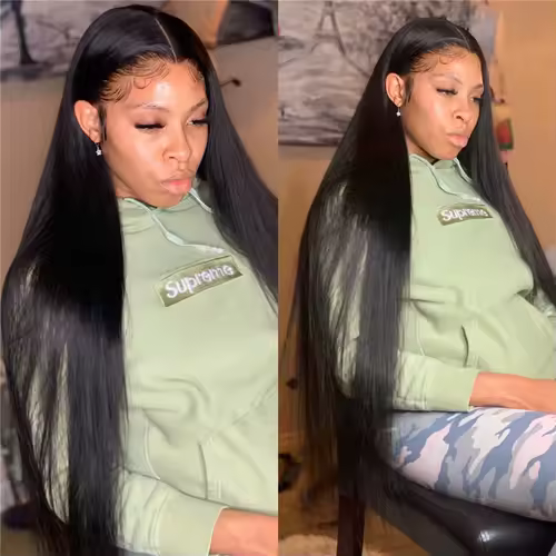 30 40 Inch Bone Straight 13x6 HD Lace Frontal Wigs Pre Plucked Brazilian Transparent Lace Front Human Hair For Women 200 Density - Image 4