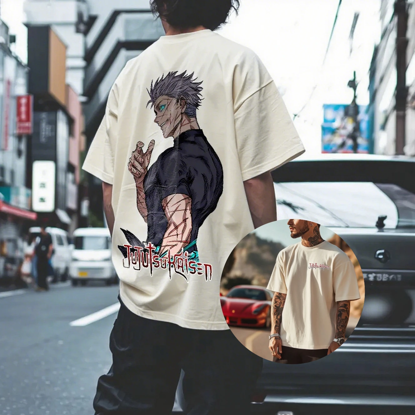 Jujutsu Kaisen Anime Men T Shirt Cotton Short Sleeve Tee Streetwear Casual Summer Graphic Print Tops Japanese Cartoon Clothing