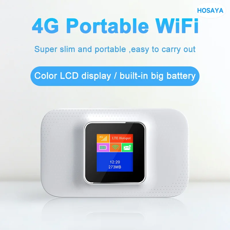 4G SIM card wifi router color LCD display lte modem Sim Card Router pocket MIFI hotspot built-in battery portable WiFi