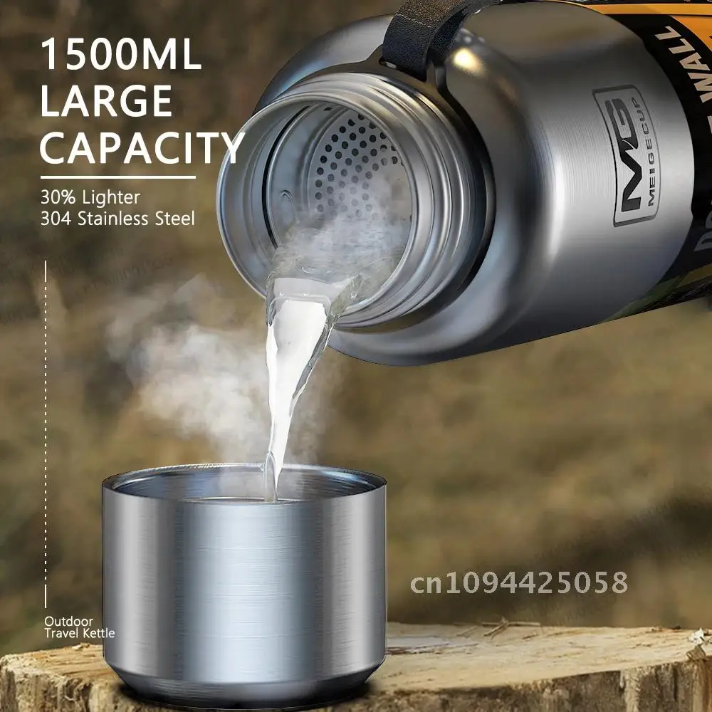 

Large Capacity Thermos Water Bottle For Tea Portable Thermal Mug Stainless Steel Cup Sport Cycling Vacuum Flask Insulated