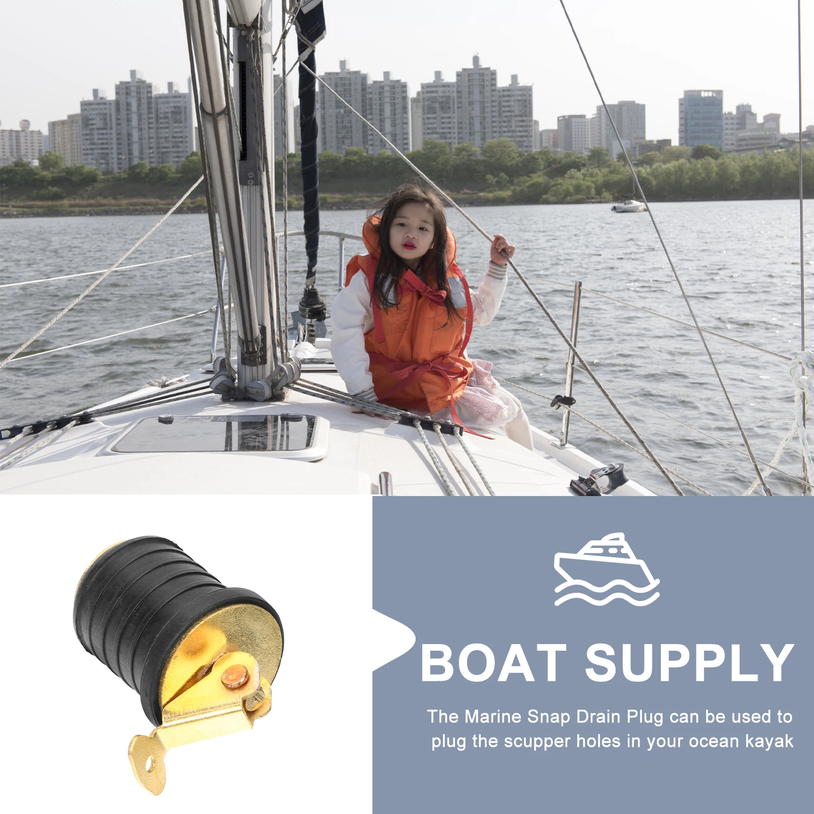 Drain Plug Scupper Stopper Metal Leakproof Kayak Travel Accessory Marine Boat Rubber Durable Portable Strong Lightweight Canoe
