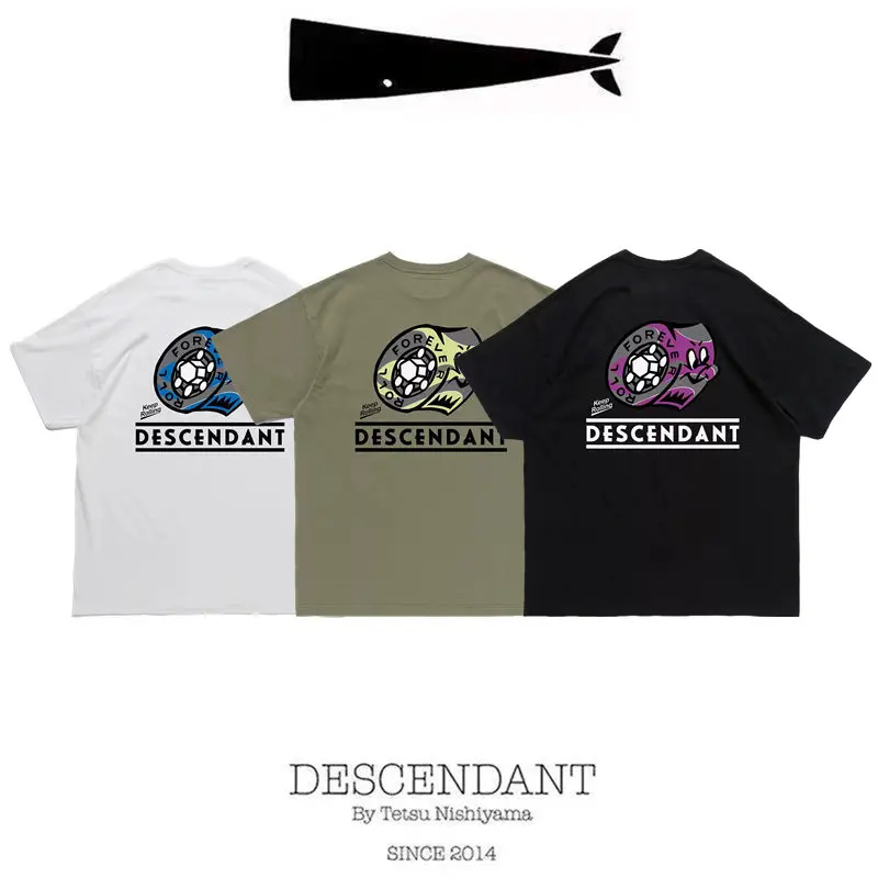 

Футболка Descendant DT 25SS с круглым вырезом и принтом West Mountain Chief, модная, повседневная, летняя, свободного кроя, молодежная
