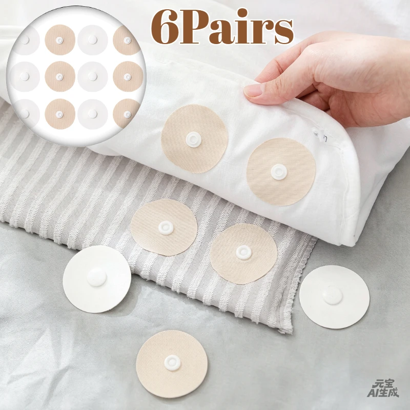 6 Pairs Anti Slip Bed Sheet Fasteners Prevent Comforters Duvets Cover Snaps Fasteners Snaps Holder Prevent Bed Duvets Shifting