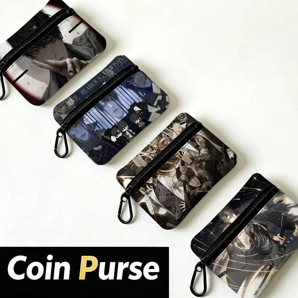 Anime Omniscient R-Reader V-Viewpoint White Oxford Cloth Zipper Coin Purse Lightweight Hanging Key Pouch Card Holder For Use