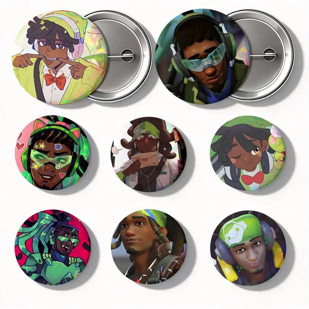 Game Overwatch Lucio 2 Round Badge Creative Brooch Clothing Backpack Accessories Lapel Pin