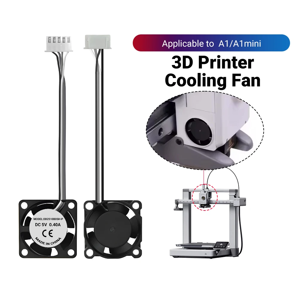 

For Lab A1 A1mini Fan Hotend Cooling Fan 2510 Silent Fan for bamboo A1 and A1 Mini Exturder hot end 3D Printer Accessories