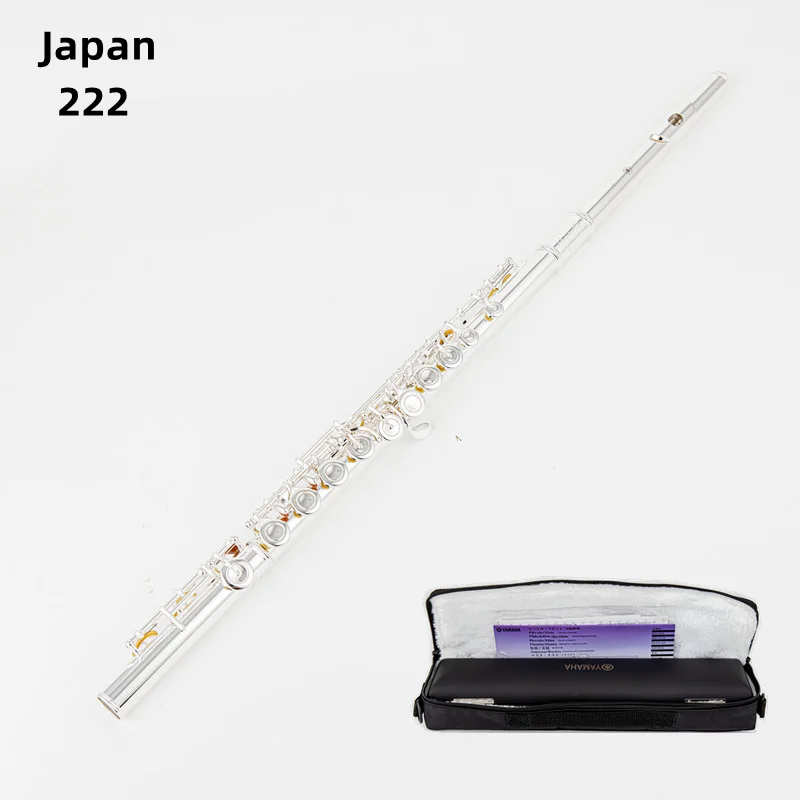 Top Japan Flute 222 Professional Cupronickel C Key 16 Hole Flute Silver Plated Musical Instruments With Case and Accessories