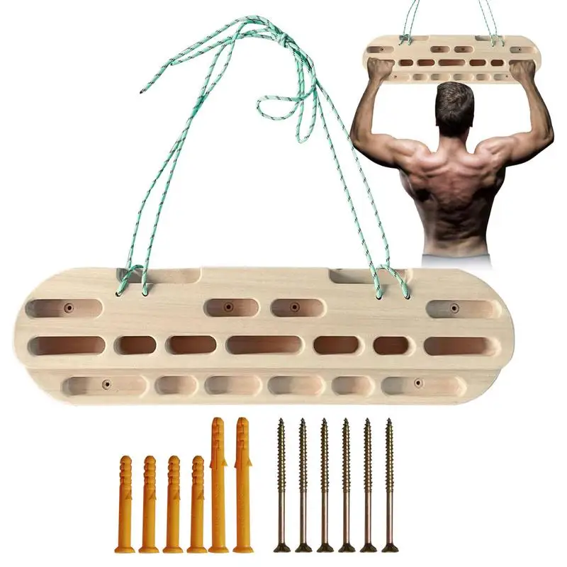 

Portable Wooden Hang Board Rock Climbing Fingerboard Doorway Hand Strengthener Equipment for Training Finger Grip and Pull Up