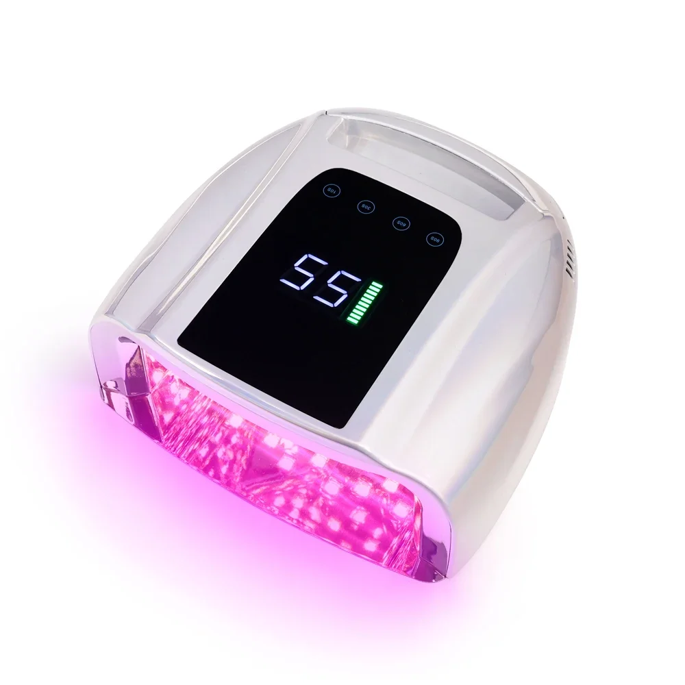 Bliksem Zilver Nageldroger Licht 96W Oplaadbare Uv Led Lamp Draadloze Nagel Benodigdheden Professionele Salon Nagellak Droger