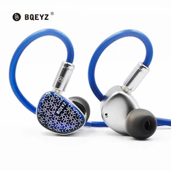 BQEYZ Weather Series Frost HiFi Wired Earphone Micro Planar Driver Dynamic Driver IEM Silver-plated Cable Glass Faceplate Blue