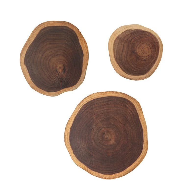 

Board Natural Wood Tea Tray Auxiliary Food Cutting Board Acacia Wood Cutting Board Wood Fruit Decoration Tray Photography Props