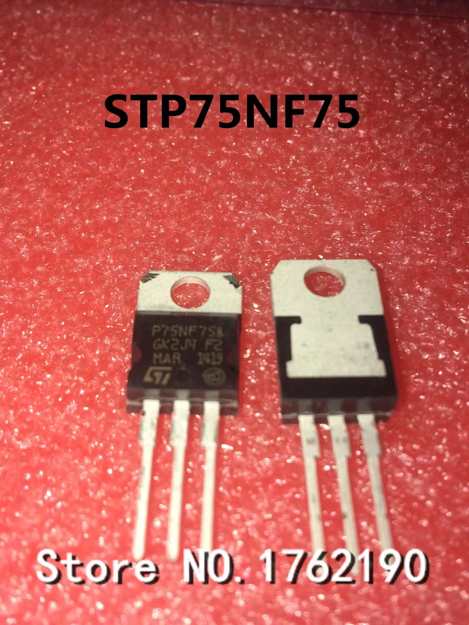 

50pcs/lot STP75NF75 P75NF75 TO-220 MOS FET Inverter Electric vehicle controller