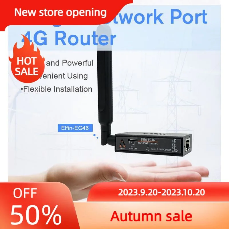 

Home Router Serial Port LTE RS485 RJ45 Ethernet to 4G LTE-FDD LTE-TDD 3G WCDMA DTU Server Converter Elfin-EG46 4G Router