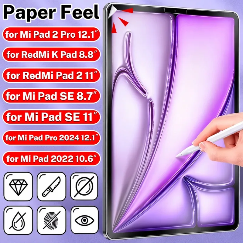 

PET Paper Feel Film Screen Protector for Xiaomi Redmi Pad 2/Pro/SE 11inch 2024 for Redmi Pad SE Protective Soft Film Fit Screen