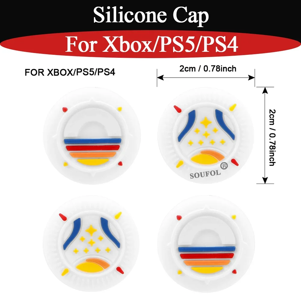 4PCS/Set Durable Silicone Joystick Cap Cover For NS/OLED/Lite Replacement Analog Joystick Cap For Xbox/PS5/PS4 Accessory Parts