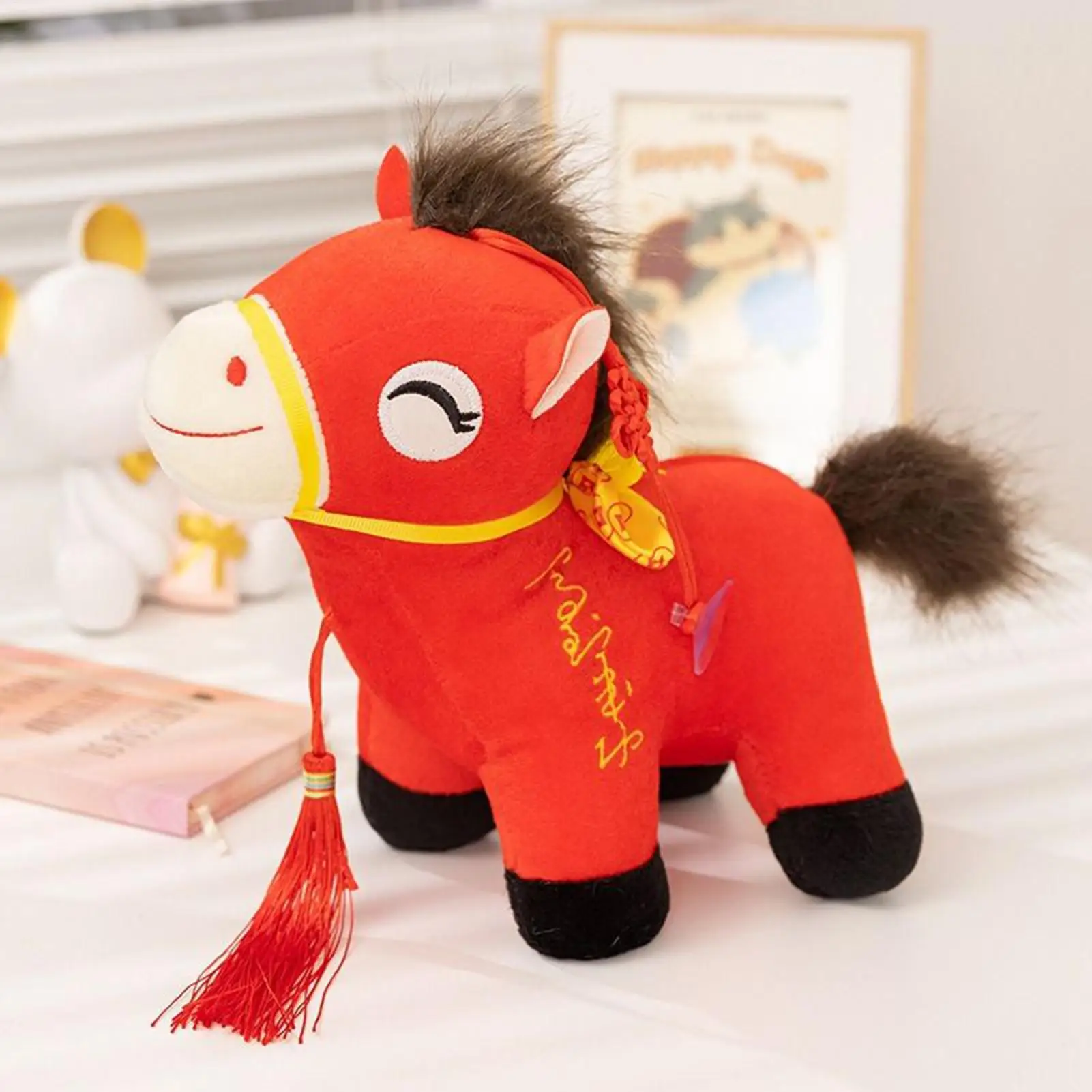 Stuffed Horse Plush Toy Mascot Collection Horse Stuffed 9.8Inch Toy Soft For Travel Souvenir Decor For Room Accessory For Girl