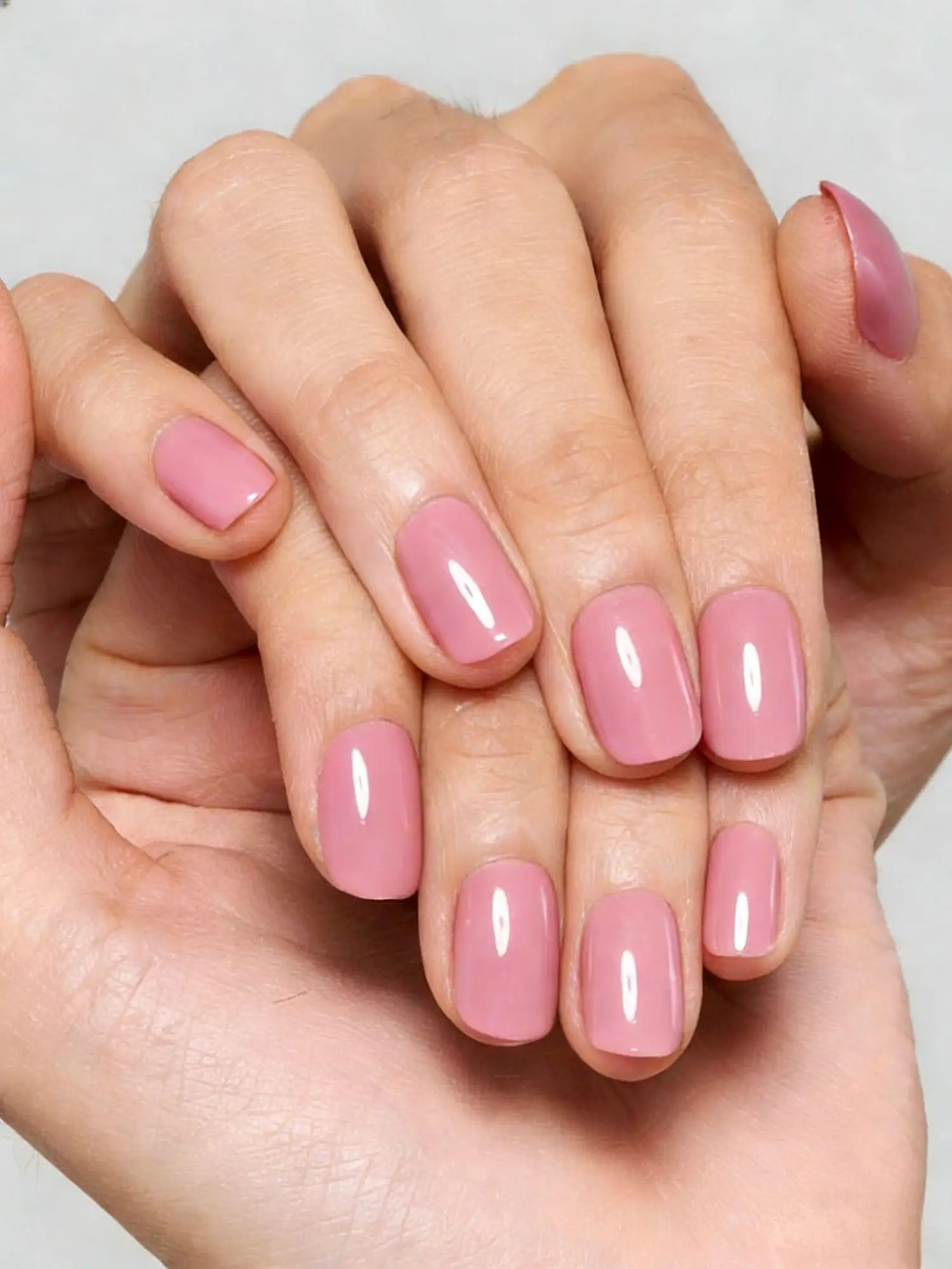 24Pcs Solid Color Sakura purple Design Fake Nail Short Square Press on False Nails Simple Detachable Finished for women