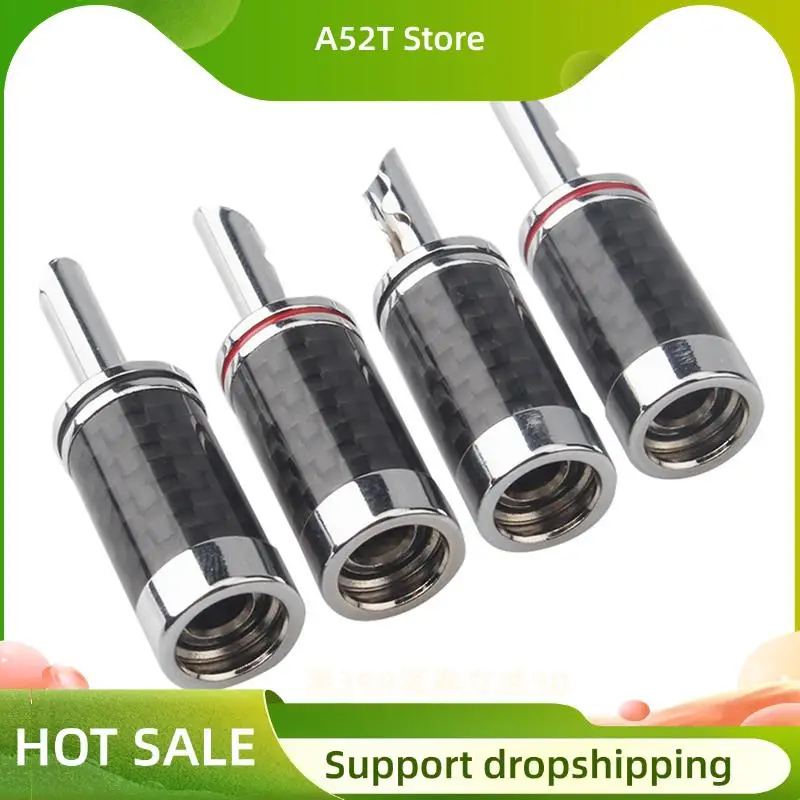 

A52T 80Pcs Banana Plugs Hi-End HIFI DIY Carbon Fiber Copper Plated Rhodium Electrical Audio Jack Banana Connector Plug